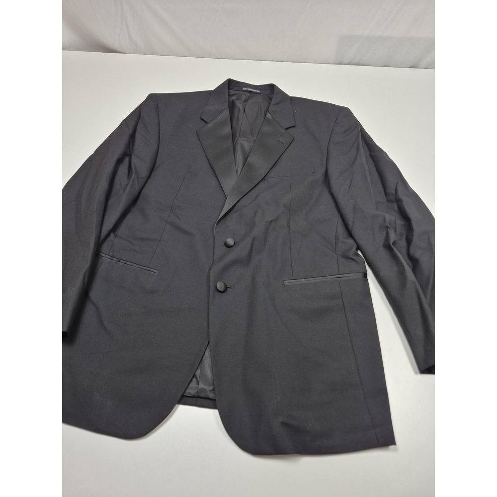 Giorgio Bissoni Suit Jacket Mens 43R Black 100% Wool Tuxedo Formal Notch Lapel